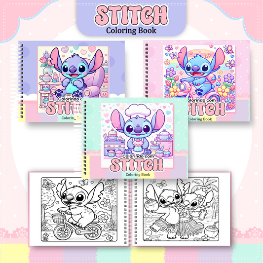 Livro de Colorir Stitch 🌸 Diversão e Criatividade para Meninas