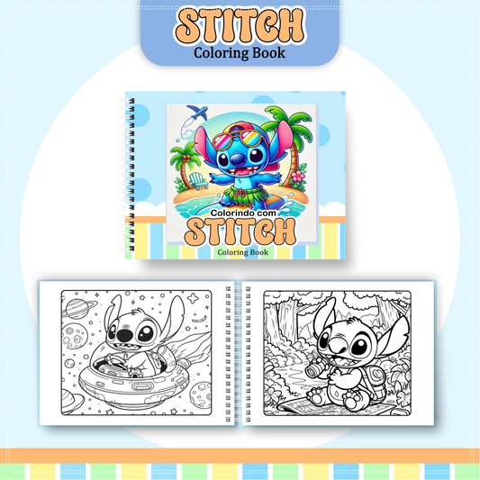 Livro de Colorir Stitch 💙 Diversão e Criatividade para Meninos