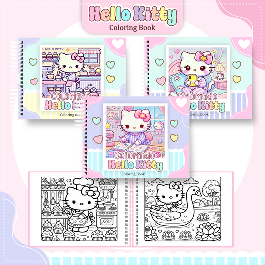 Livro de Colorir Hello Kitty 🐱✨ Fofura e Criatividade em Cada Página