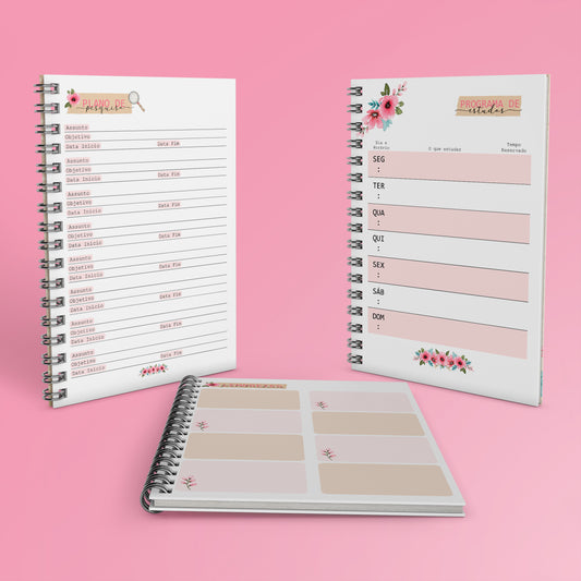 Caderno de Estudo Pessoal ✨ Organize Seus Estudos com Amor e Foco
