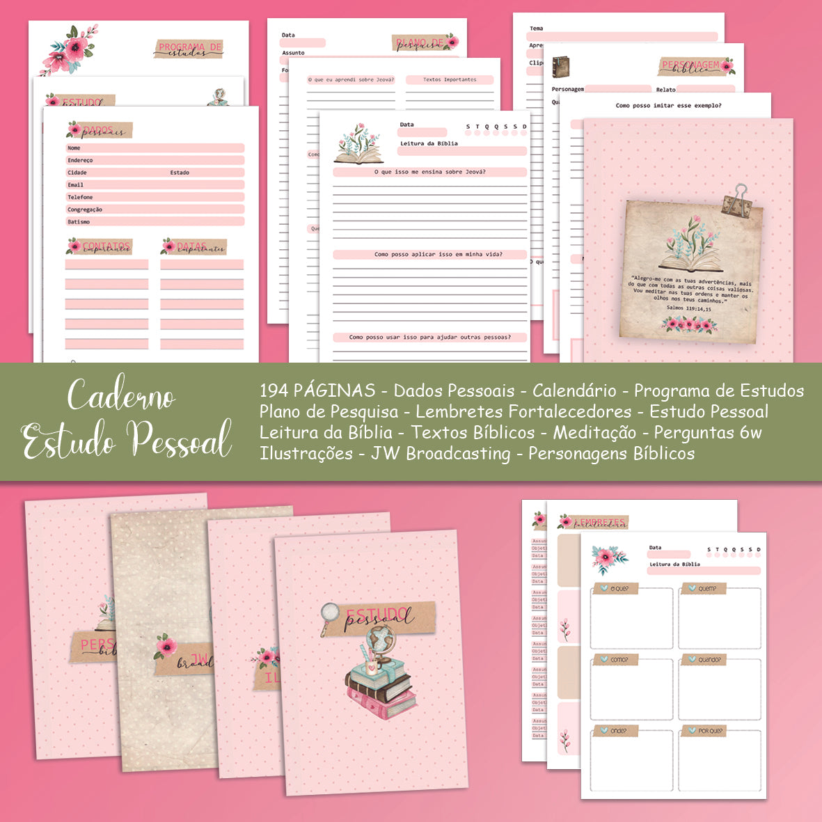 Caderno de Estudo Pessoal ✨ Organize Seus Estudos com Amor e Foco