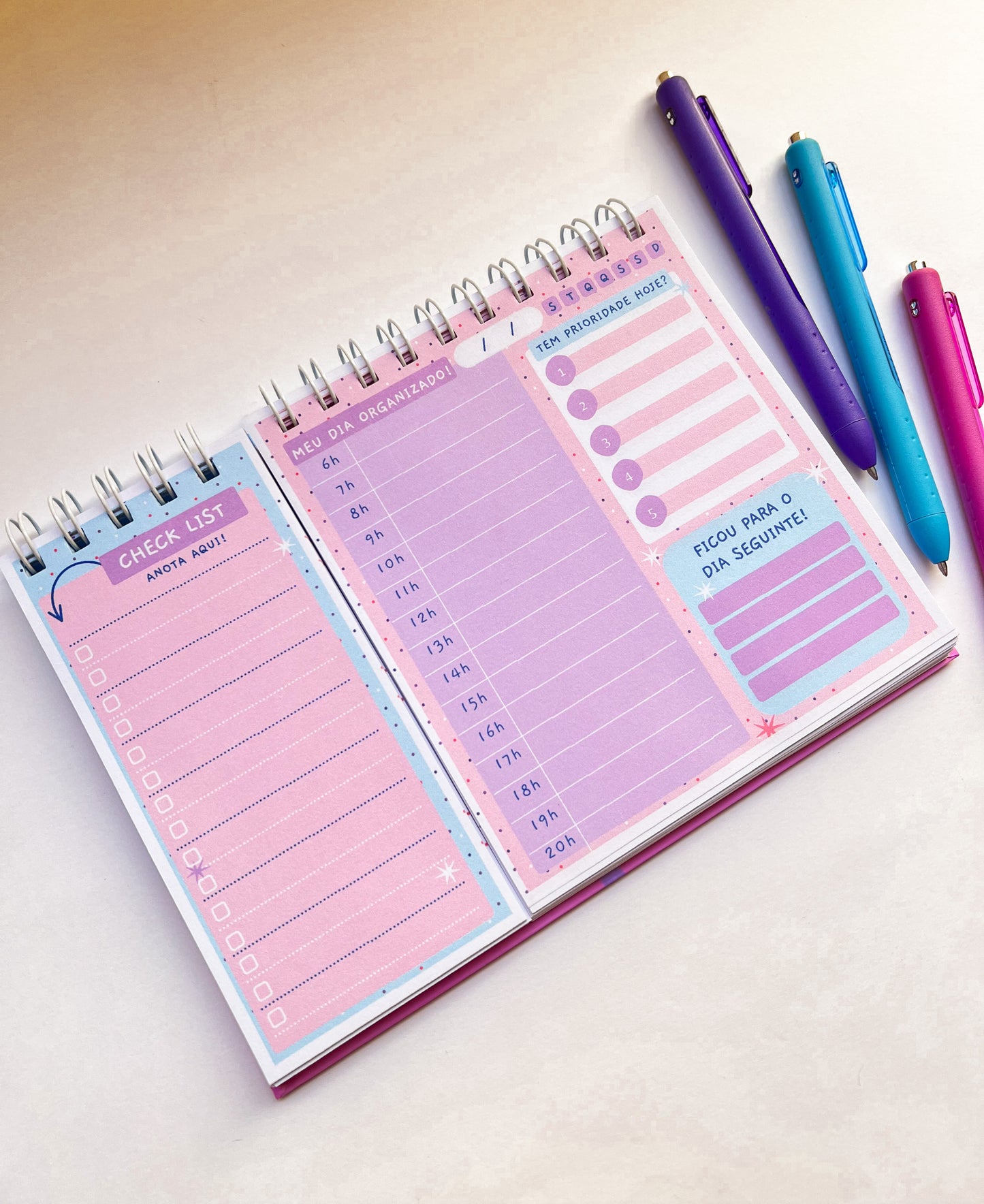 Planner Meu Dia + Organizado ✨ Transforme Sua Rotina com Leveza
